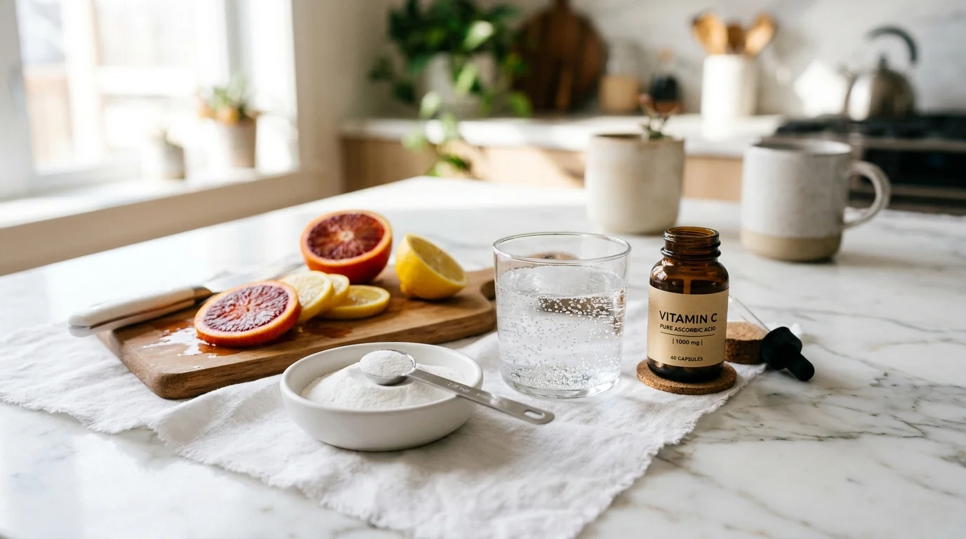 Vitamín C a jeho správné dávkování: Kolik tělo potřebuje a jak ho užívat 1 Vitamín C dávkovanie pre dospelých a deti (Obrázek vygenerovaný umělou inteligencí)